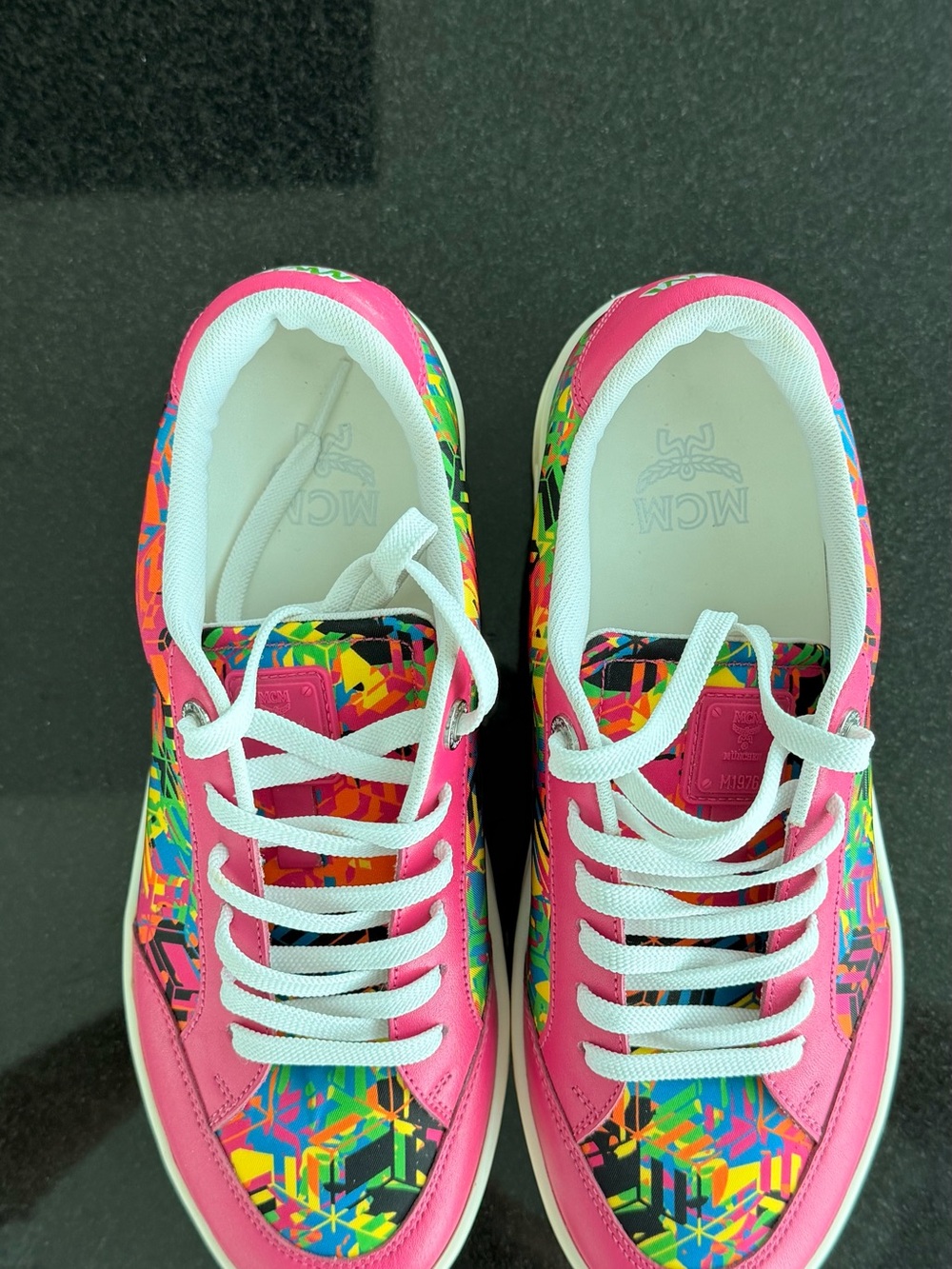 MCM Pink Multi-Color Platform Sneakers - Picture 10 of 11
